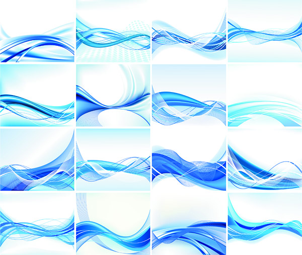 free vector Dynamic lines of the blue background vector